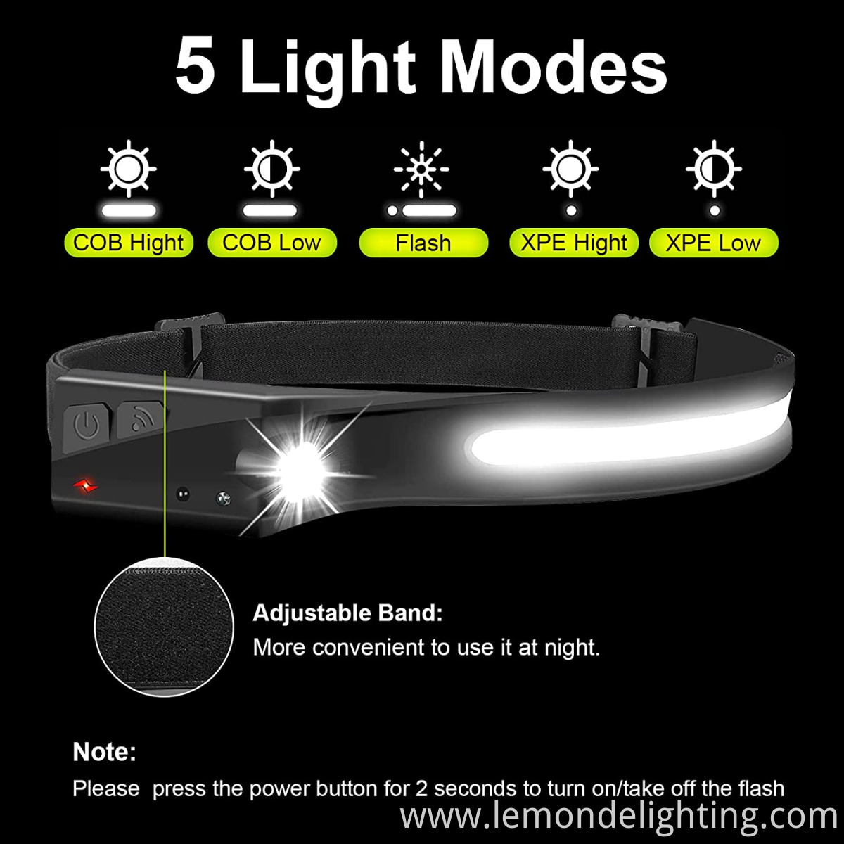 Lightweight Rechargeable Head Torch for Camping